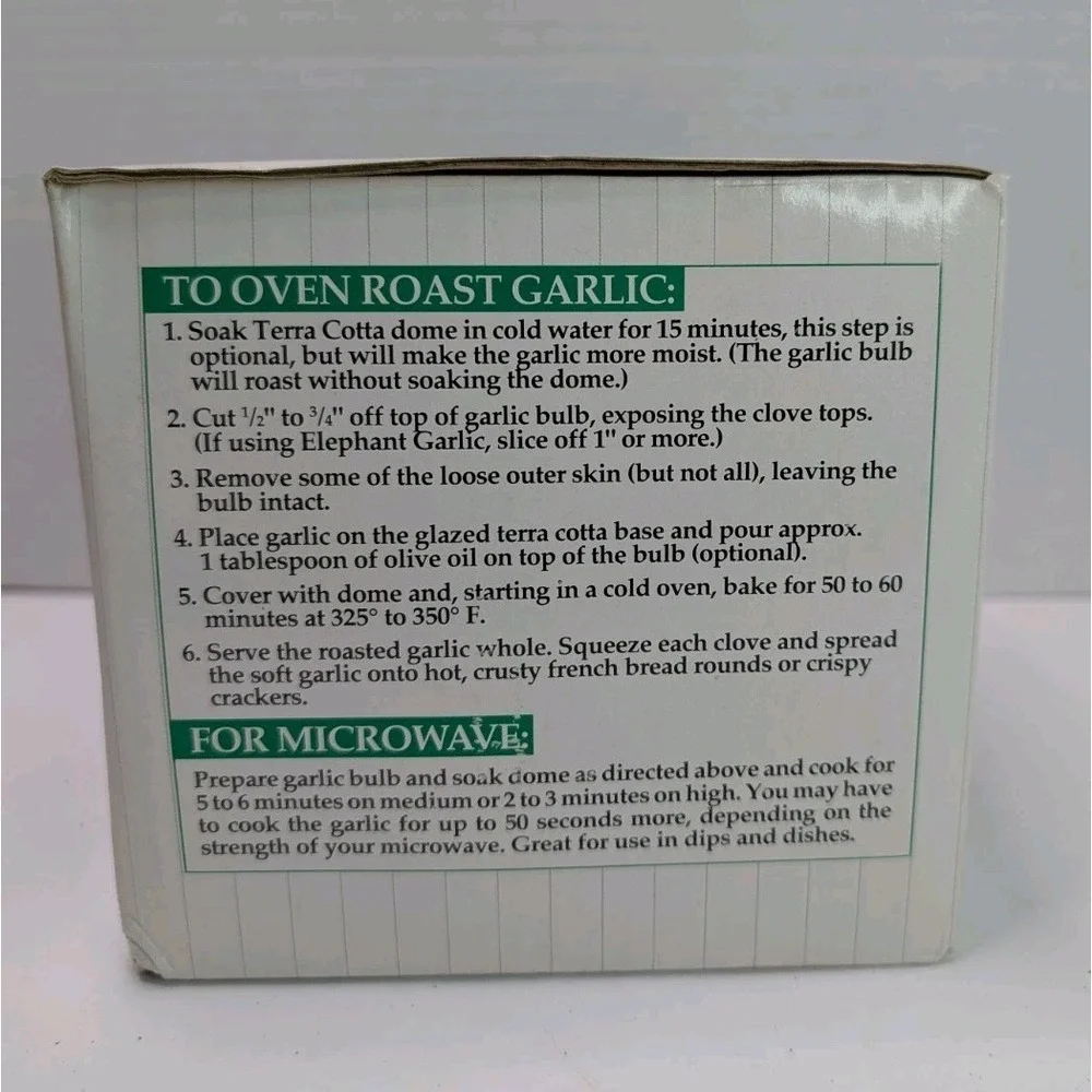 Progressive Terra Cotta Garlic Roaster XL Clay Dome Lid Vented GGR-425 NIB